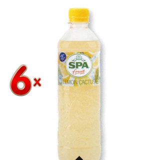 SPA Fruit Lemon Cactus PET 4 x 6 x 500 ml Flasche (Kohlensäurehaltiges Getränk mit Zitronen-Kaktus-Geschmack)