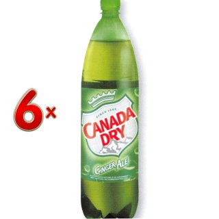 Canada Dry Ginger Ale PET 6 x 1,5 l Flasche (Koffeinfreie, kohlensäurehaltige Limonade)