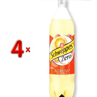 Schweppes Agrum Zero PET 4 x 1,5 l Flasche (Limonade mit dem Geschmack von Zitrusfrüchten)