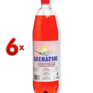 Beckerich Grenadine 6 x 1,5 l Flasche (Limonade mit dem Geschmack roter Früchte)