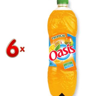 Oasis Tropical PET 6 x 2 l Flasche (Limonade mit dem Geschmack tropischer Früchte)