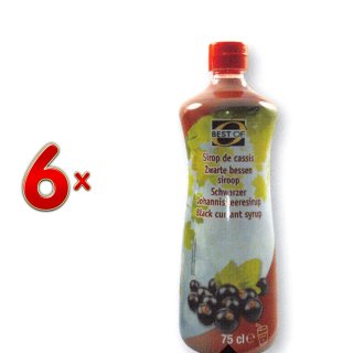 Best Of Sirop Cassis PET 6 x 750 ml Flasche (schwarze Johannisbeersirup)