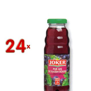 Joker Pur Jus de Raisin Rouge 24 x 250 ml Flasche (roter Traubensaft)