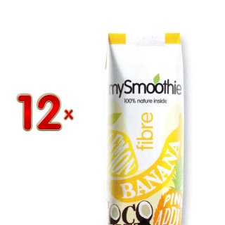 MySmoothies Fibre Pineapple 12 x 250 ml Packung (Ananas-Bananensaft)