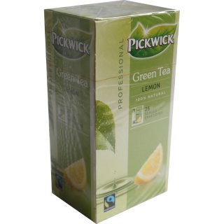 Pickwick Professional Teebeutel Green Tea Lemon 25 Beutel á 2g Vakuumverpackt (grüner Tee mit Zitrone)