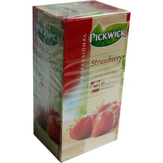 Pickwick Professional Teebeutel Strawberry 25 Beutel á 1,5g Vakuumverpackt (aromatisierter schwarzer Tee mit Erdbeere)