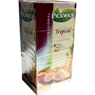 Pickwick Professional Teebeutel Tropical 25 Beutel á 1,5g Vakuumverpackt (aromatisierter schwarzer Tee mit tropischen Früchten)