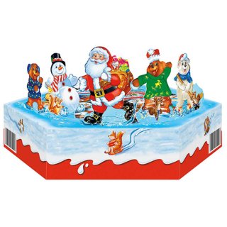 Ferrero kinder Maxi Mix Weihnachtsteller zum Aufstellen mit Schokolade hellblau (152g Packung)