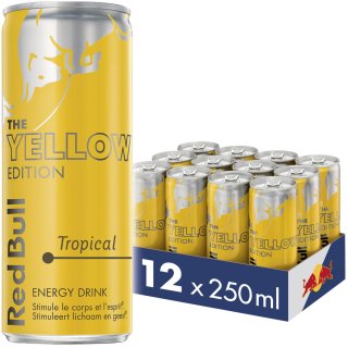 Red Bull Yellow Edition 12x250 ml Dose (Energy Drink Tropical)