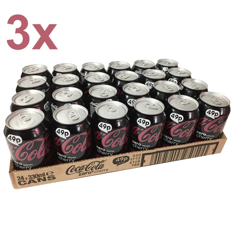 Coca Cola Zero Cherry 72x0,33l Dose (Coke Zero Cherry)