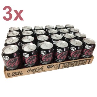 Coca Cola Zero Cherry 72x0,33l Dose XXL-Paket (Coke Zero Cherry)