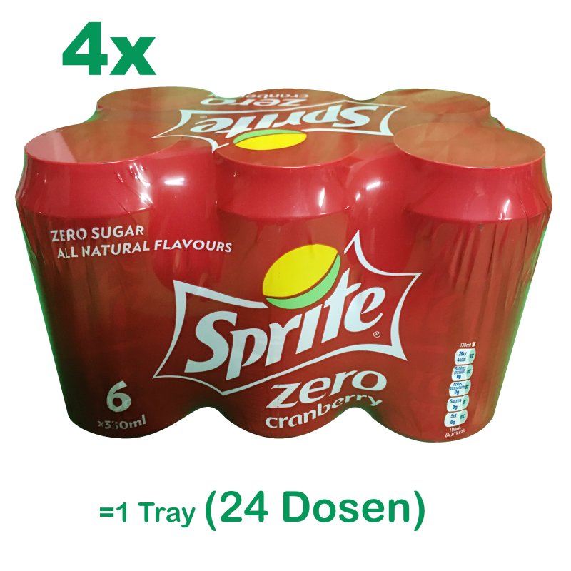 Sprite Zero Cranberry 4x 6er Pack 033l Dosen 
