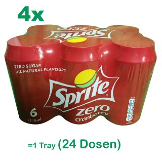 Sprite Zero Cranberry (4x 6er-Pack 0,33l Dosen)