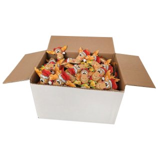 ZOLKOV weihnachtliche Elch Vollmilch Figur auf Papdekor 10g (50 Stck. Box)