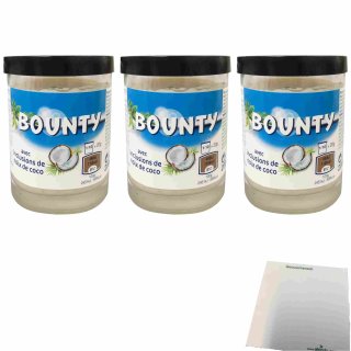 Bounty Brotaufstrich mit Kokosnussflocken 3er Pack (3x200g Glas) + usy Block