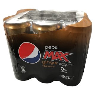 Pepsi MAX Ginger ZERO SUGAR (6x0,33l) NL