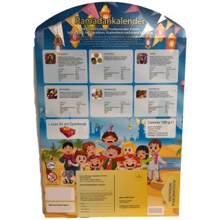 Ramadankalender mit Süßigkeiten, Spielzeug, Quiz, Gewinnspiel
