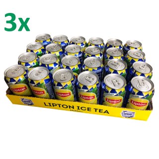 Lipton Ice Tea Sparkling weniger Zucker XXL Paket 72 Dosen (Eistee mit weniger Zucker, kein ZERO)