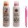 bilou Duschschaum TESTPAKET Bloomy Passion & Orange Lemonade mit usy Pink Pencil (2x200 ml Flasche)
