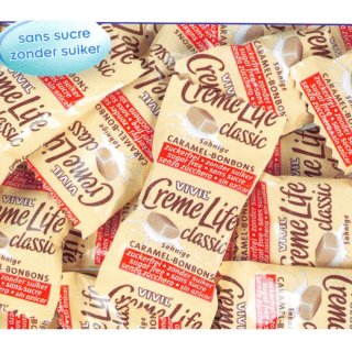 Vivil Creme Life Caramel sans sucre (3x1kg Packung) + gratis Bonboniere aus Glas XL 1200ml