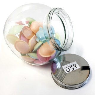 Saure Brauseoblaten in usy Glas Bonboniere (60g)