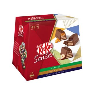 KitKat Senses Mix Pack Hazelnut, Salted Caramel und Double Chocolate Mini Schokoladen-Riegel (200g Packung)