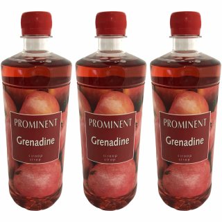 Prominent Grenadine (3 Flaschen a 750ml Getränke-Sirup Apfel, schwarze Johannisbeere)