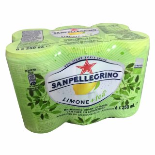 San Pellegrino Limone + tea (6x0,25l Dosen Zitrone mit Tee) mit Kohlensäure
