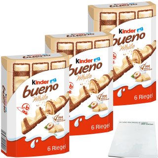 Kinder bueno white 3er Pack (18 Riegel, 351g) + usy Block