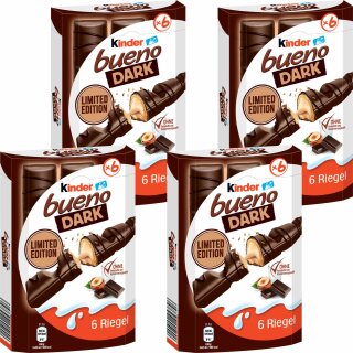 Kinder bueno DARK Limited Edition 4er Pack (4x6 Riegel, 129g Packung)
