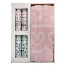 Bilou Geschenkbox pink sparkle mit Duschtuch pink und usy PinkPen