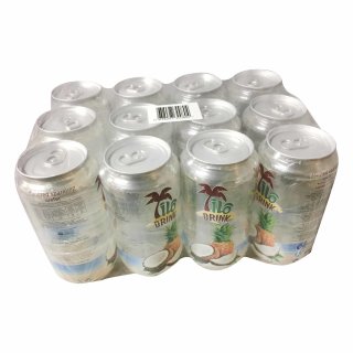 ilo Drink aromatisiertes Wasser mit Kohlensäure Aroma: Pinacolada (12x0,355l Dosen)