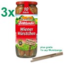 Böklunder Wiener Würstchen PARTYPACK (3x500g Glas) = 30 Würstchen mit usy Wurstzange