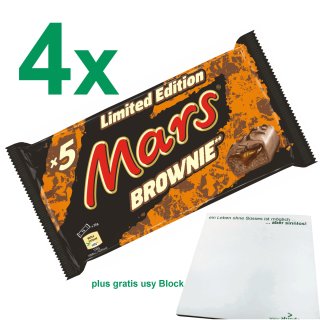 Mars Brownie Multipack 4er Set (4x255g) plus usy Block