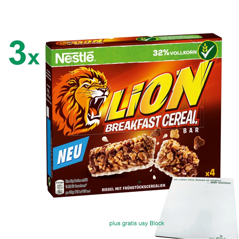 Nestle Lion Breakfast Cereal Bar Office Pack (3er Pack)