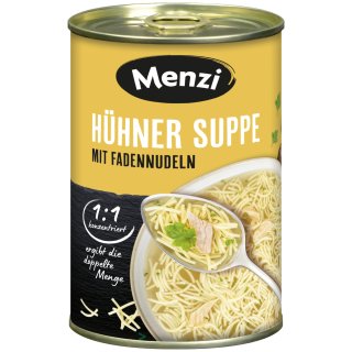 Menzi Hühnersuppe mit Fadennudeln (400ml Dose)