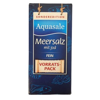 Aquasale Meersalz mit Jod (1kg Meersalz fein)