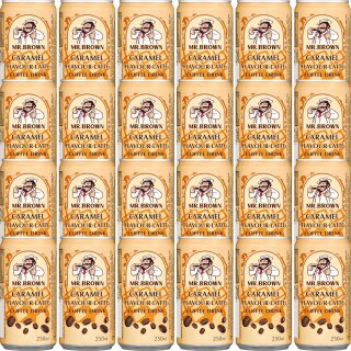 Mr. Brown Coffee Drink Caramel Flavour Latte (24x0,25l Dosen)