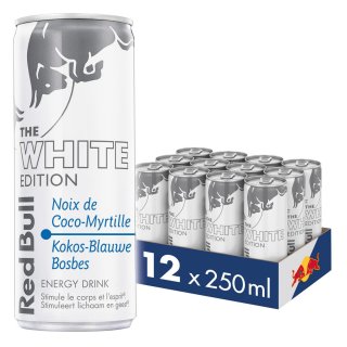 Red Bull white edition 12x250 ml can (Energy Drink Coconut/Blueberry) BE/NL