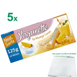 Yogurette Mango Lassi Sonderedition 5er Pack (5x10 Riegel) plus usy Block