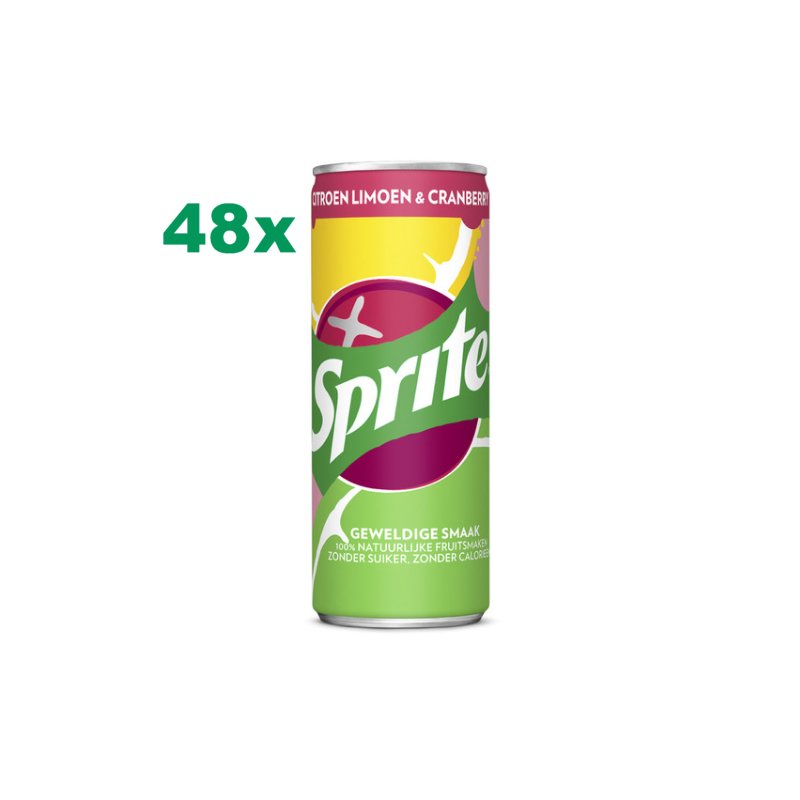 Sprite refresh Cranberry ohen Zucker (48x0,25l Dosen Pack)