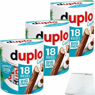 Ferrero duplo Vollmilch Cocos Limited Edition 3er Pack (3x18 Riegel je 18,2g) + usy Block