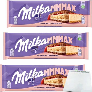 Milka Strawberry Cheesecake 3er Pack (3x300g Großtafel) + usy Block