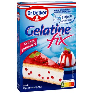 Dr. Oetker Gelatine Fix einfache und schnelle Zubereitung (30g Packung)