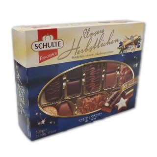 Schulte Unsere Herbstlichen Handgelegte, erlesene Lebkuchenspezialitäten aus 11 verschiedenen Variationen (500g Packung)