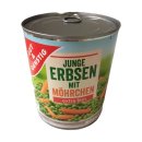 Gut&Günstig Junge Erbsen mit Möhrchen extra fein (800g Dose)