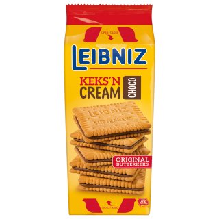 Leibniz Keksn Cream Schoko Doppelkekse mit Schokoladen-Creme-Füllung (228g)