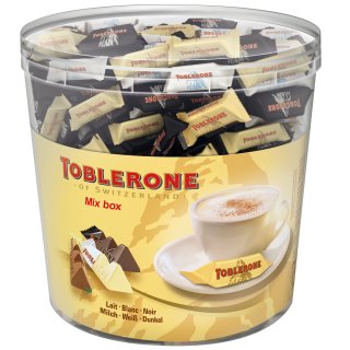 Toblerone Milk Dark White Miniatures Mix Box einzeln verpackt (904g Runddose)