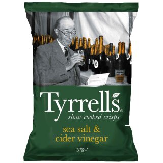 Tyrrells Chips Sea Salt & Cider Vinegar (150g Beutel)