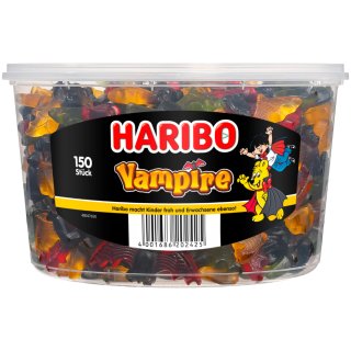 Haribo Vampis Vampire Lakritz-Fruchtgummi Mischung (1,2kg Runddose)